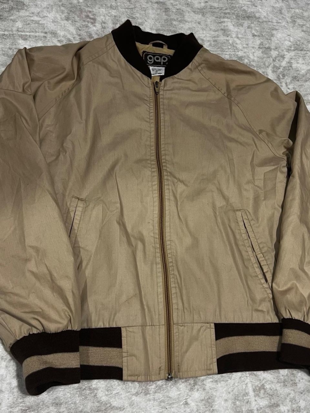 Vintage GAP Tan Bomber Jacket with Dark Trim